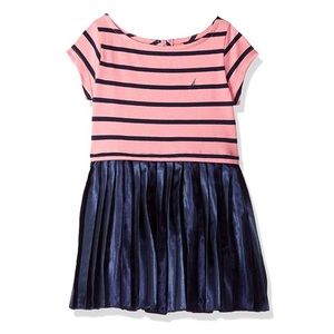 NAUTICA Short Sleeve Pleated Dress 2 pc Set